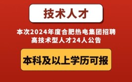 合肥最新公开招聘！(万元以上学历相关专业年薪本科)