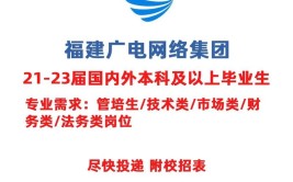 福建广电网络集团泉州分公司2023年12月社会招聘公告