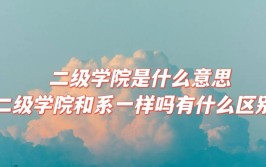 二级院系是什么意思