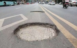 家门口遭遇出行难题(井盖路段金河坑洼道路)