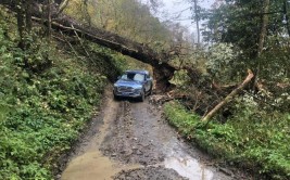 光头山鉴赏秋色-日照贡嘎下山难、道路颠簸护板螺丝断(贡嘎日照光头秋色螺丝)