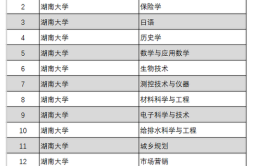 湖南大学的王牌专业有哪些