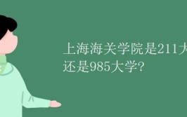 上海海关学院是985还是211