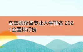 哪些大学有乌兹别克语专业