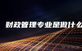 财政管理专业是做什么的