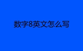 数字八的英文怎么写