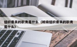 大学里组织委员是干什么的