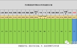 巴中职业技术学院2023年在内蒙古各专业招生人数