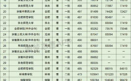 安徽公办一本大学排名及分数线