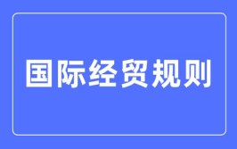 国际经贸规则学什么