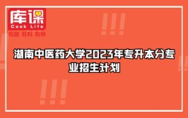 2023年湖南中医专业统招专升本