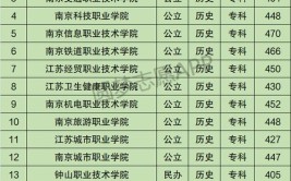 南京专科学校排名及分数线