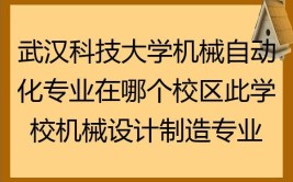 武汉科技大学机械类在哪个校区