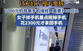 离谱了！7000元手机维修费要14000元？官方回应→(手机维修女士维修费支付)