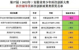 2021年安徽省青少年科技创新大赛评审结果(中学小学智能装置学校)