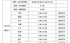 渭南各县市区汽车客运站最新发车时间表！(合阳开通日起客运站富平)