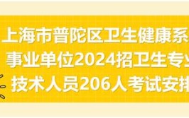 2024年上海市普陀区卫生健康系统事业单位招聘开始了