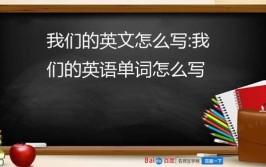 我们的英语单词怎么写