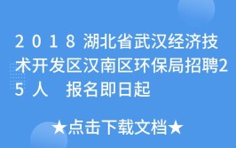 武汉经开区环保局招人了4个岗位共招聘25人