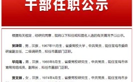 陕西省委组织部发布一批干部任前公示(入党人选学历全日制参加)