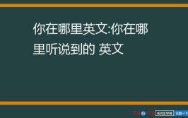 你在哪里用英语怎么写