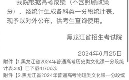 2023年黑龙江高考一分段统计表