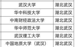 在湖北的211大学有哪些