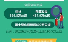 2023年全国完成国土绿化任务超800万公顷