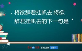 将欲辞君挂帆去下一句是什么