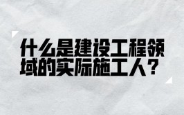 浅析建设工程领域 实际施工人的界定