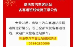 商洛市汽车客运站各客运班线恢复正常(客运站恢复正常汽车客运二三里)