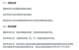 国家专项计划与高校专项的区别