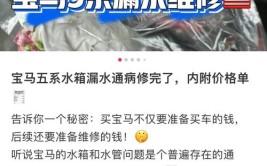 水箱漏水该享受延保服务？车主与4S店各持一词(水箱漏水宝马一词车主)