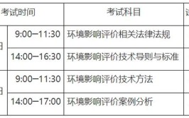 重庆环评工程师考试时间2024具体时间