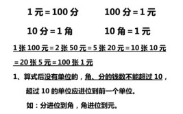 一年级元角分公式口诀