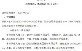 一周核准、中标、开工等风电项目汇总(8.07-9.14)(中标候选人项目异议招标文件)