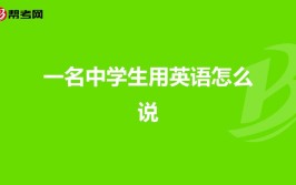 我是一名中学生用英文怎么表达