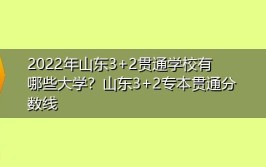 山东省3加2学校有哪些