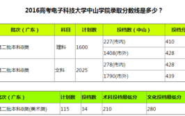 高考多少分能上电子科技大学中山学院