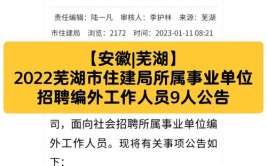 2024年芜湖市住建局所属事业单位公开招聘工作人员公告