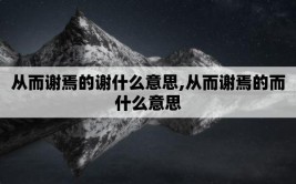 从而谢焉的谢什么意思