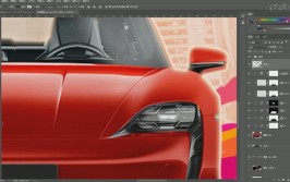 PS汽车合成海报制作视频图文教程(素材拖入海报复制合成)