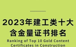 2023年最受欢迎的排名前十名建工类证书