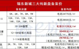 上新无锡两大纯新盘首次公示备案价均价29万