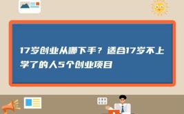 17岁不上学干什么赚钱