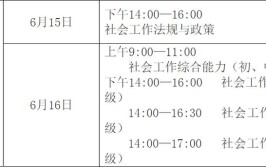 西藏2024社工考试时间及科目