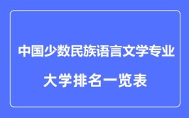 哪些大学有中国少数民族语言文学专业