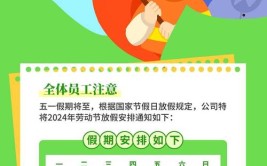 2024年五一劳动节放假通知及安全温馨提示滹沱张幼儿园