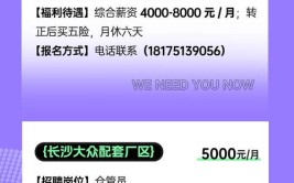 速看！长沙12月第四批招聘信息来了(薪资岗位待遇万元工作经验)