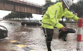 杭州交警在路上(交警积水梅雨车辆涉水)